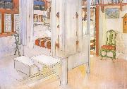 Carl Larsson My Bedroom Watercolor oil on canvas